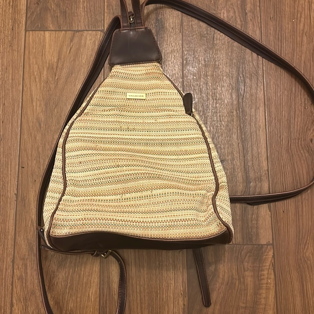 Villager tan backpack purse